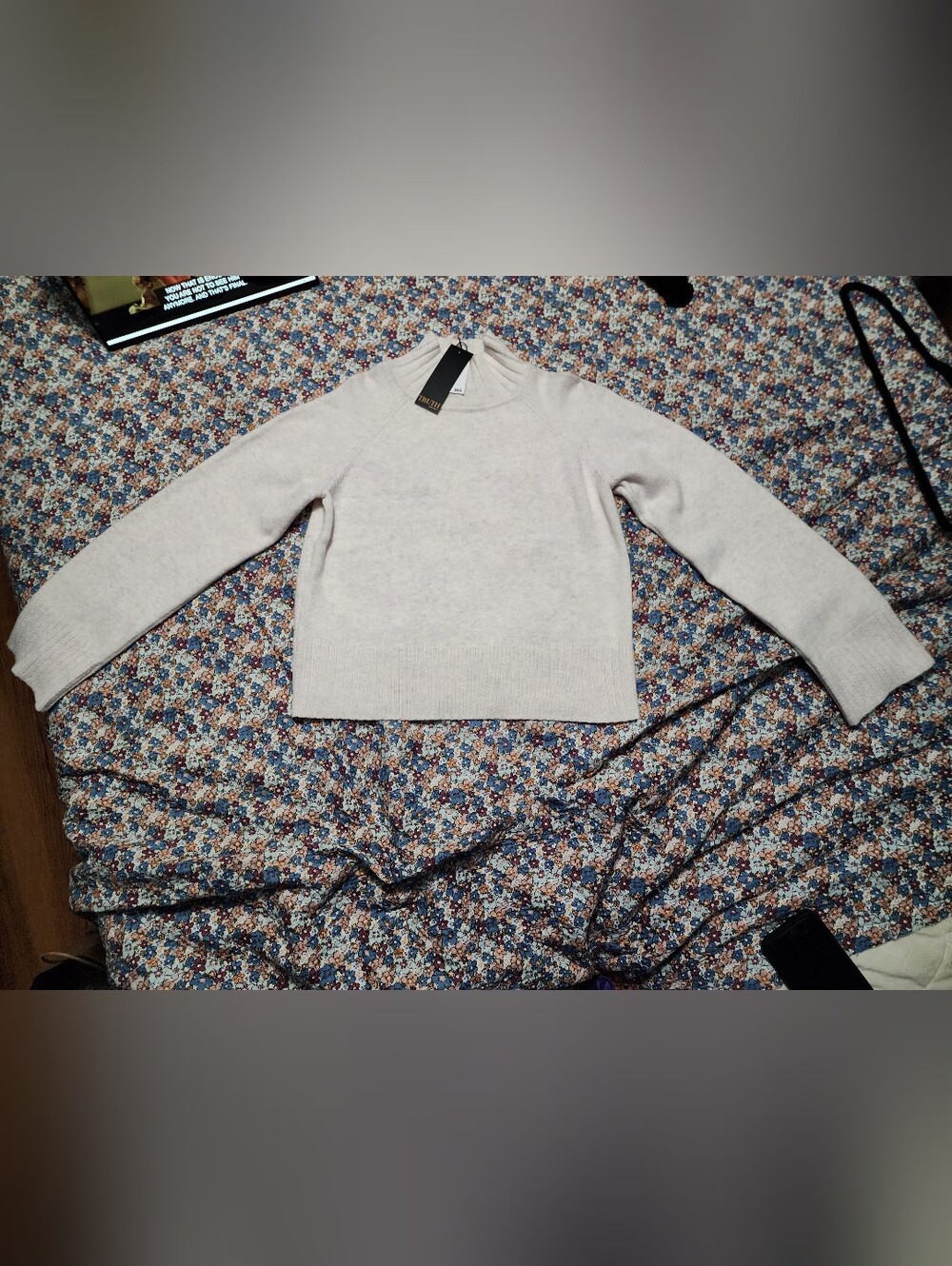 Cropped Crewneck Sweater in Almond Milk